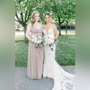 Tan bridesmaid dress size 10–no alterations